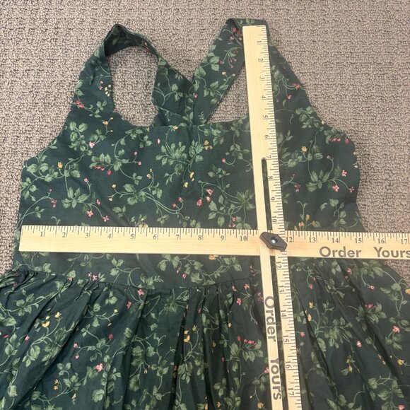 Vintage Handmade Dress Cotton Poplin Floral Babydoll Square Neck Wide Strap Shor - Picture 4 of 12